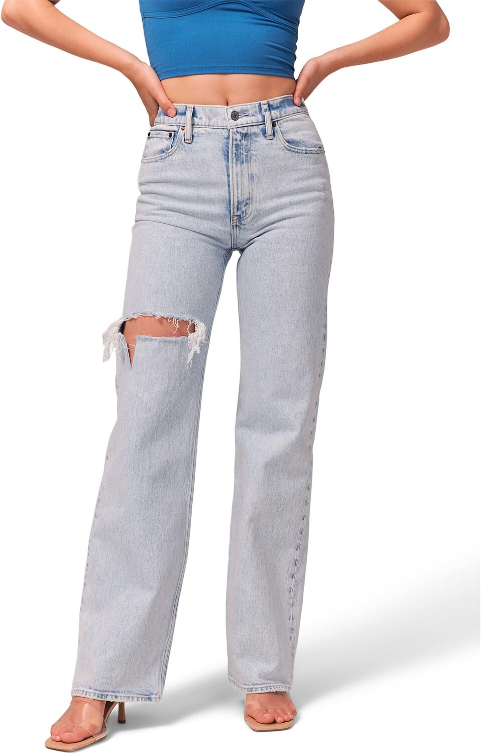 

Джинсы High-Rise 90s Relaxed Jeans Abercrombie & Fitch, цвет Light Destroy