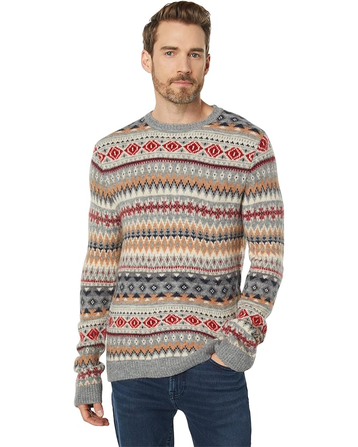 

Свитер Lucky Brand Intarsia Nordic Crew Neck Sweater, серый