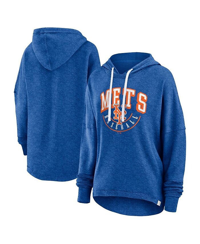 

Женский пуловер с капюшоном с логотипом Heather Royal New York Mets Luxe Fanatics, синий