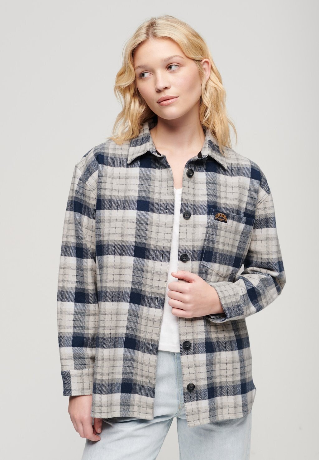 

Короткое пальто CHECK Superdry, синий