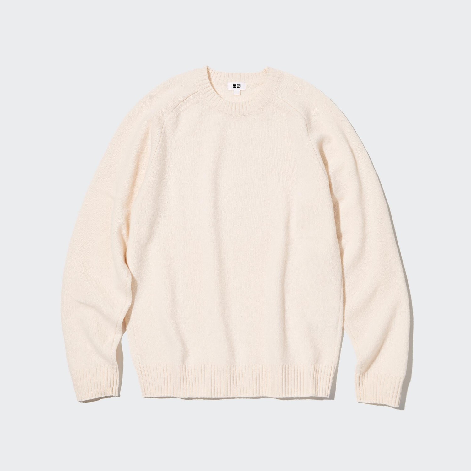 

Джемпер Uniqlo мужской из шерсти ягненка с круглым вырезом, молочный