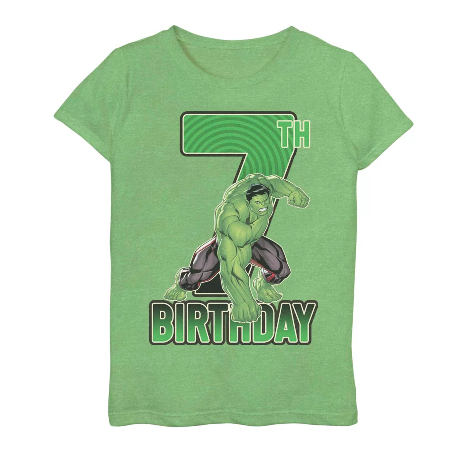 Футболка на 7-й день рождения для девочек 7–16 лет с изображением Марвел Халка Licensed Character футболка с изображением рожденного февраля 1950 года ограниченный выпуск подарки на 70 й день рождения футболка
