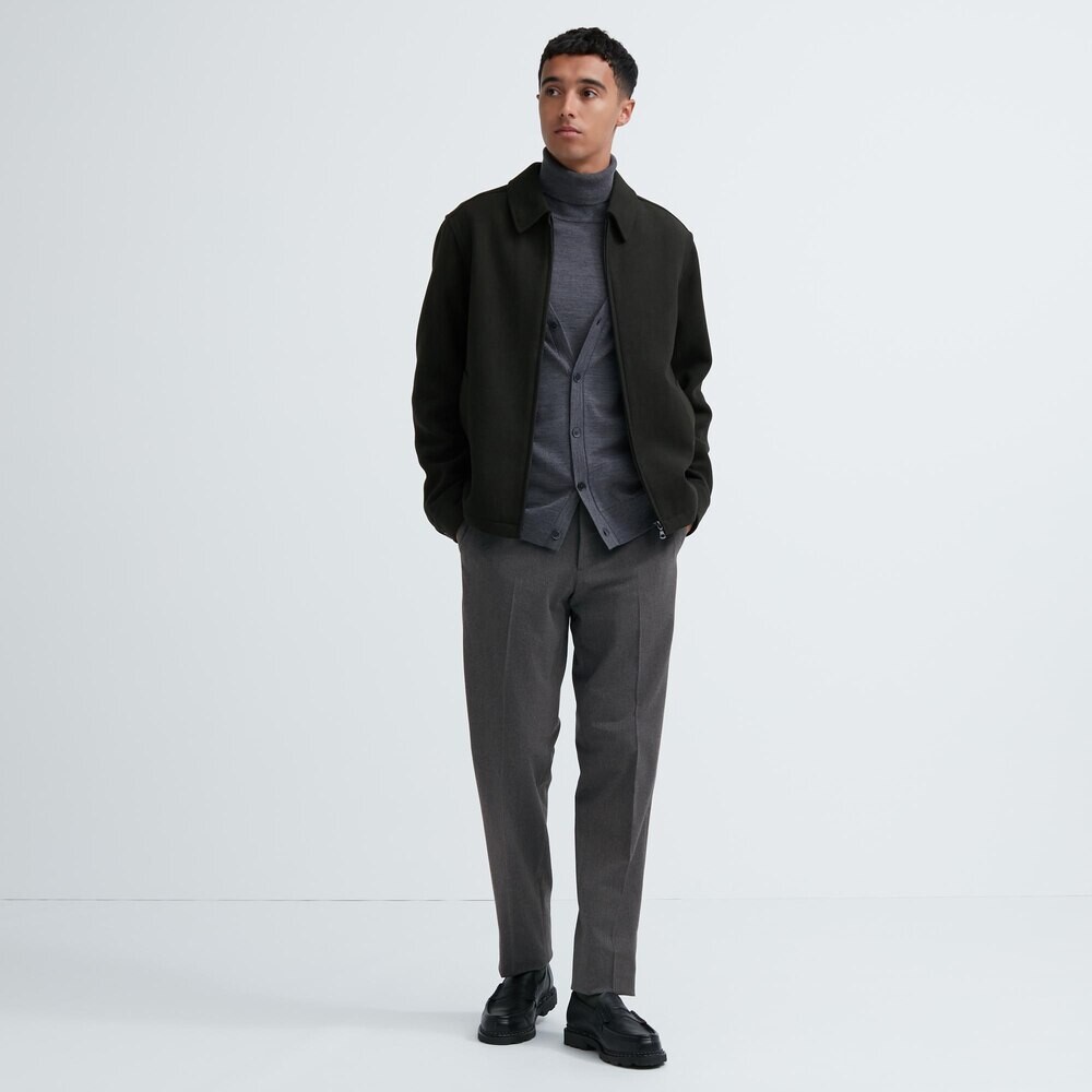 

Брюк Uniqlo Heattech узкие теплые повседневные короткие, темно-серый
