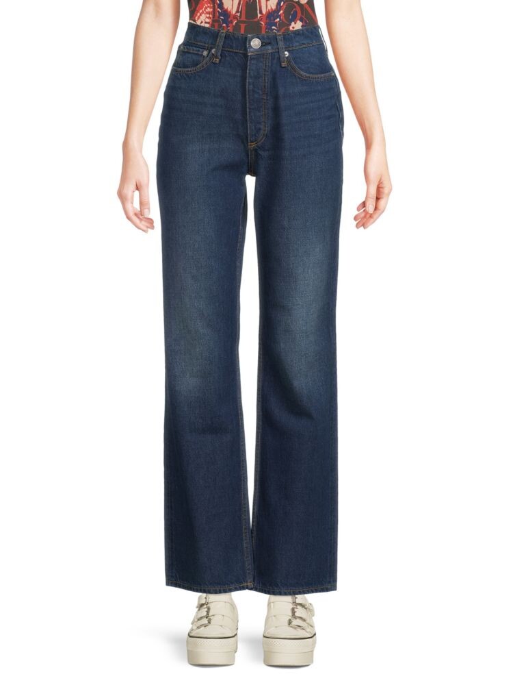 

Прямые джинсы Alex с высокой посадкой Rag & Bone, синий