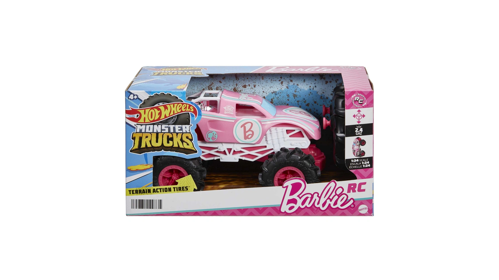 Hot wheels hw r/c mt 1:24 барби Mattel 4 wheels monster trucks inertia car toys for kids boys girls