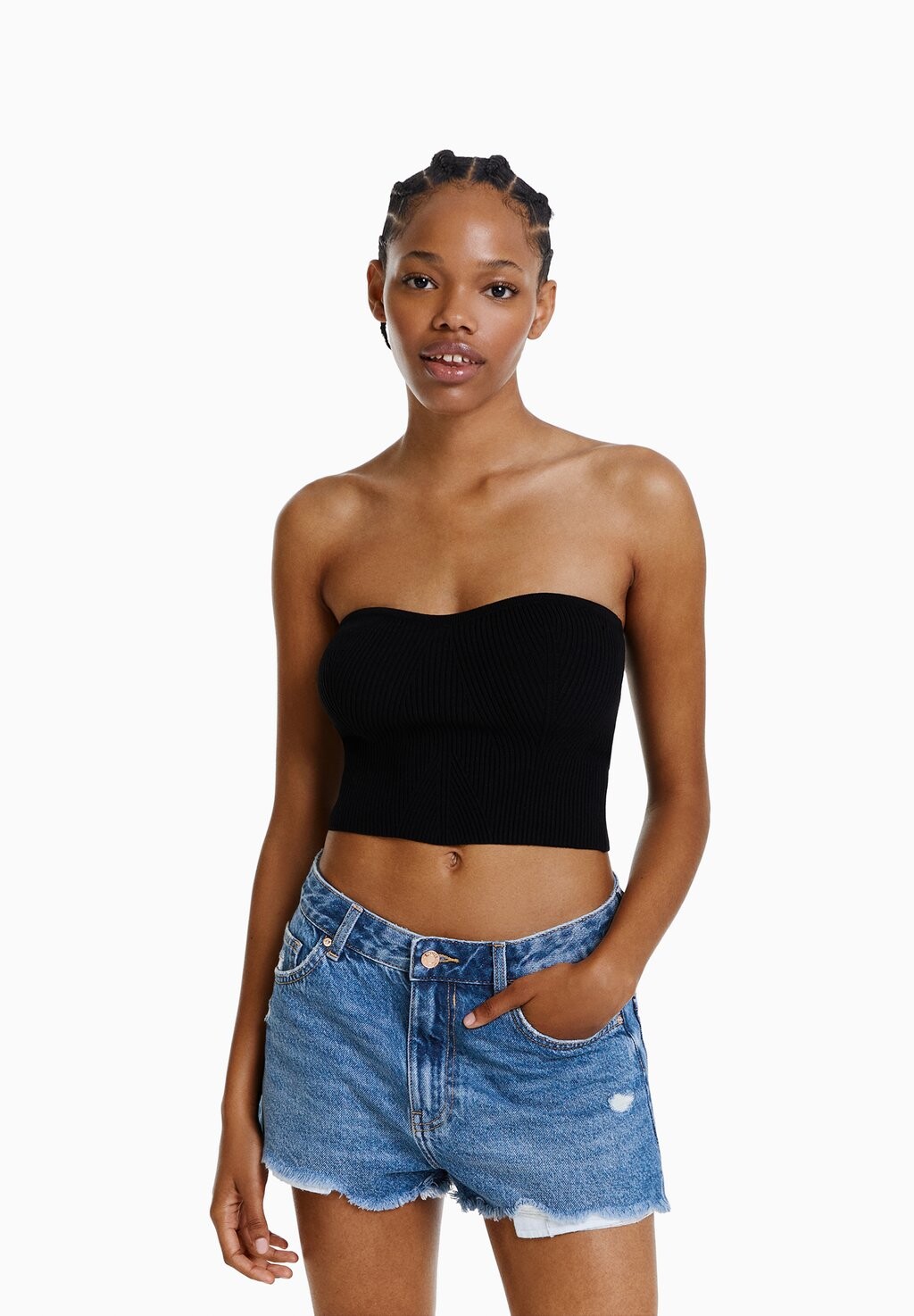 

Джинсовые шорты Bershka, темно-синий