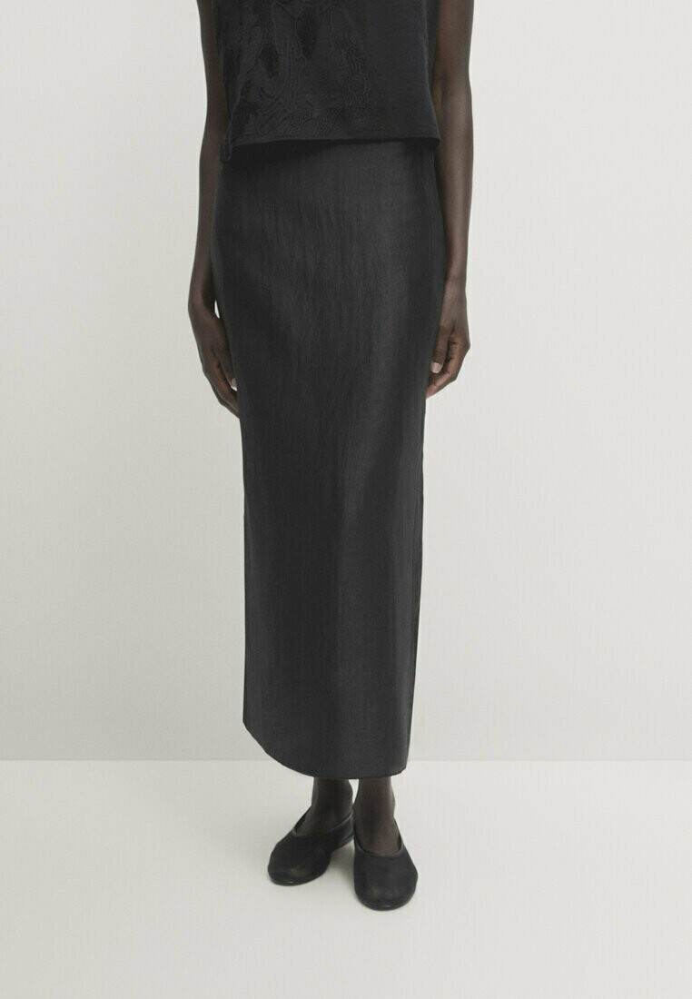

Юбка макси Massimo Dutti, цвет black