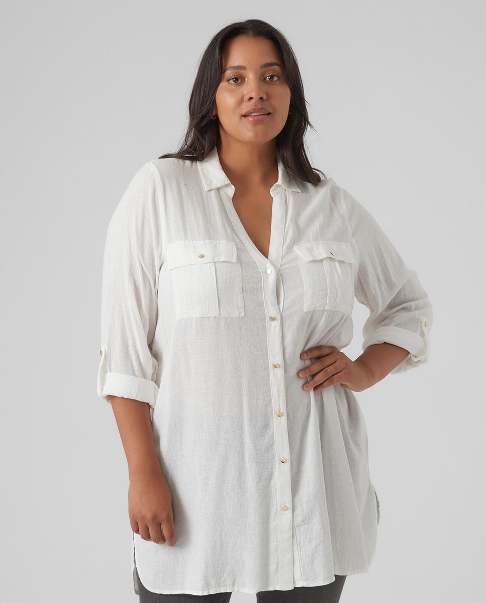 

Женская рубашка с передними карманами Vero Moda Curve, белый
