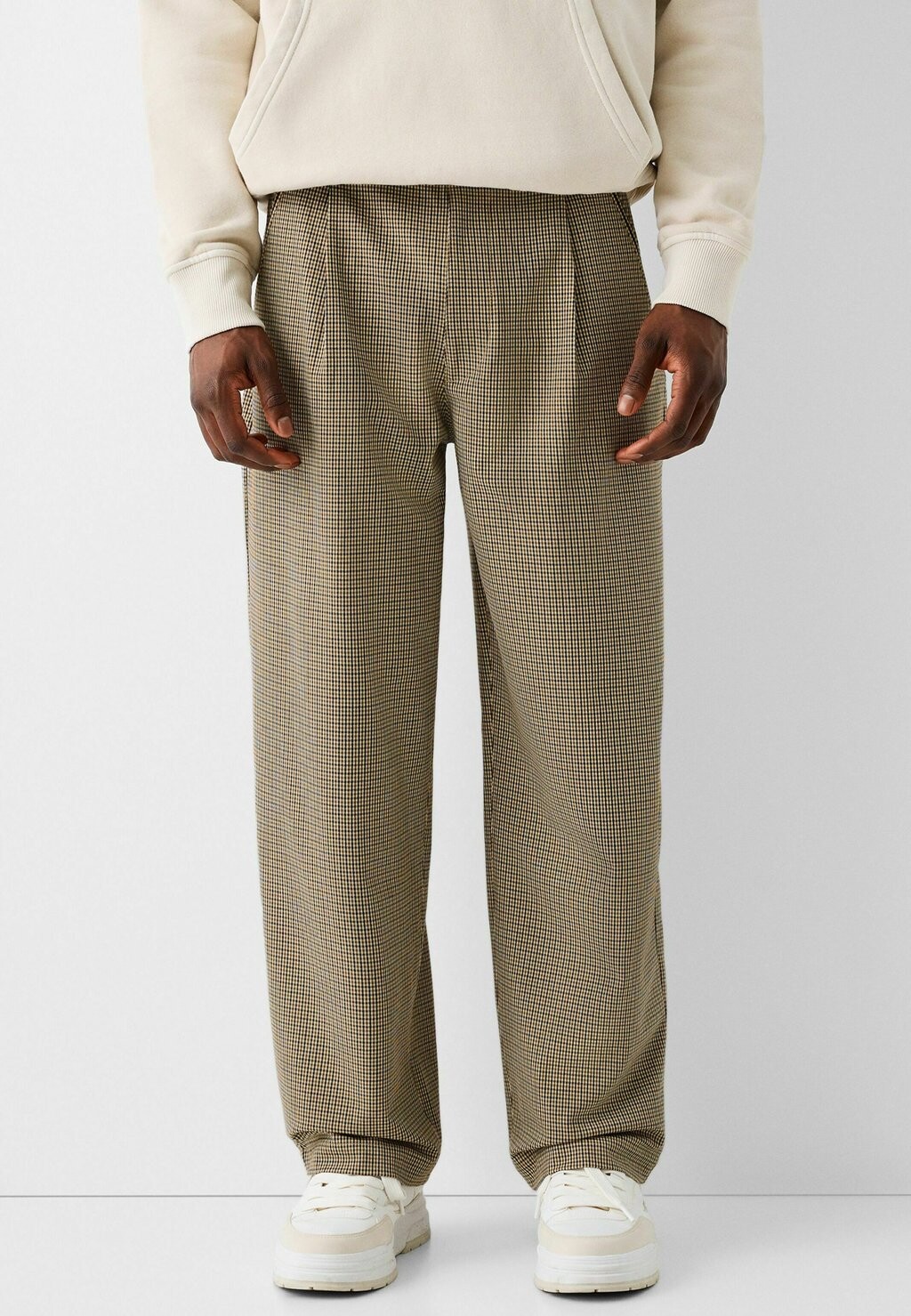 

Брюки HOUNDSTOOTH TAILORED FIT Bershka, цвет dark brown