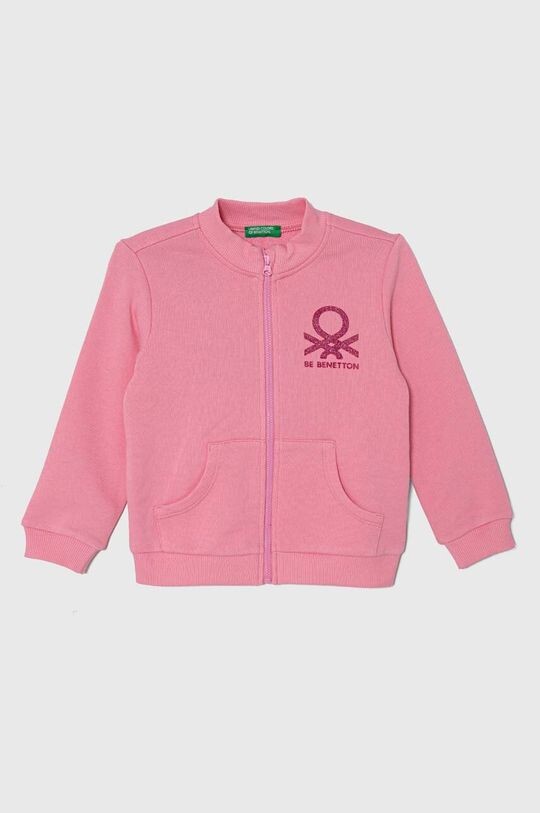 

Детская хлопковая толстовка United Colors of Benetton, розовый