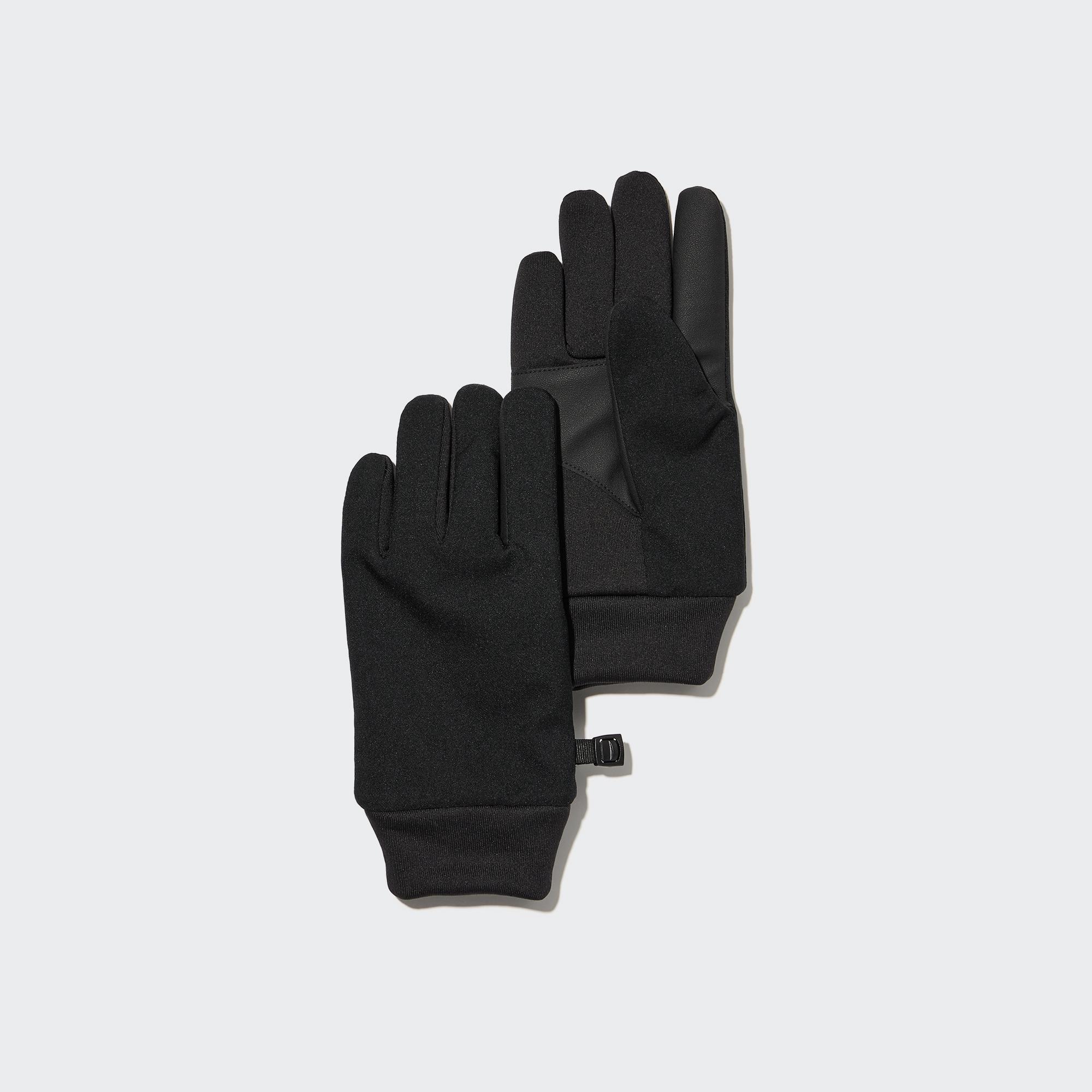 Термоперчатки UNIQLO Heattech на подкладке, черный пальто uniqlo blocktech черный