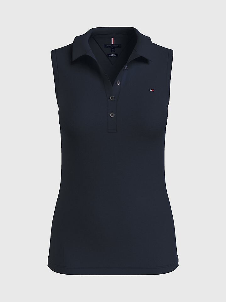 

Однотонная рубашка-поло без рукавов Slim Fit Tommy Hilfiger