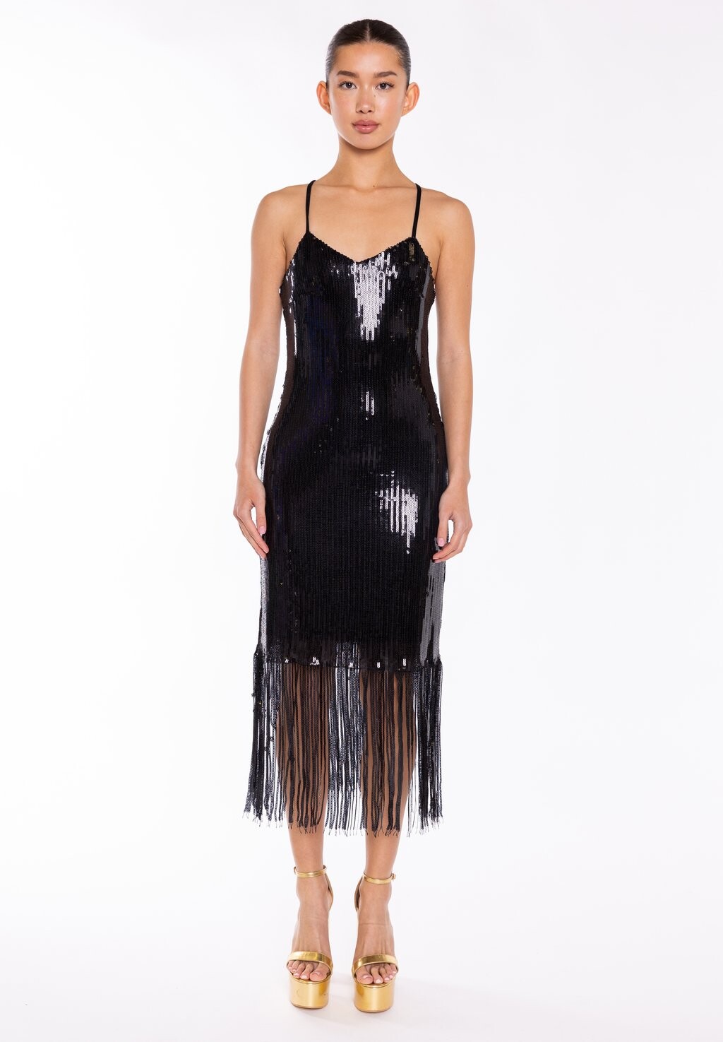 

Коктейльное/праздничное платье JADE SEQUIN FRINGE Glamorous, цвет black sequin