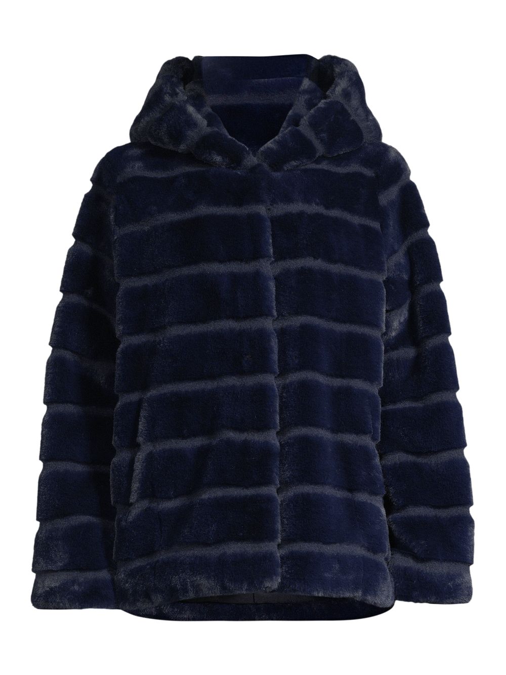 Короткое пальто Goldie с капюшоном из искусственного меха Apparis, синий