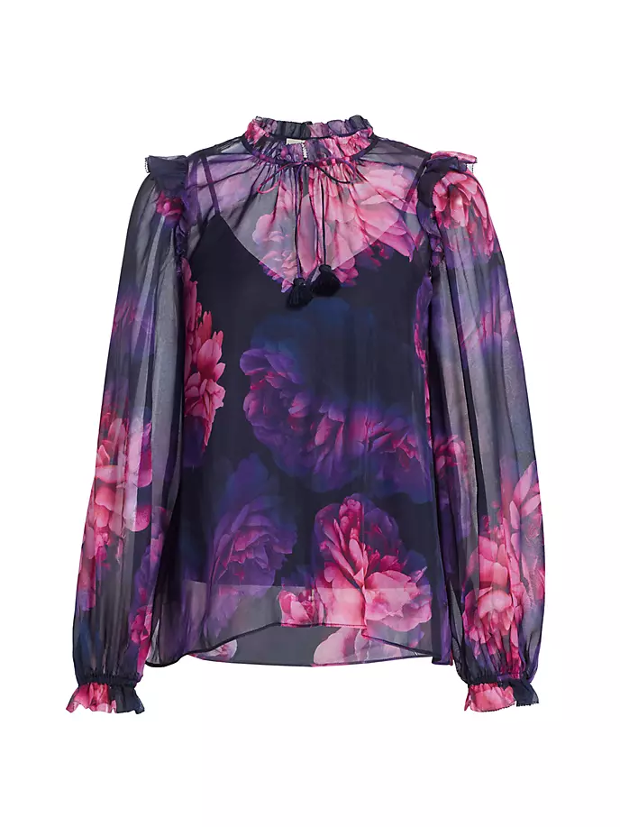 Шелковая блузка с цветочным принтом Sandy Cami Nyc, цвет electric floral swimming floral print casual two piece set off shoulder cami top