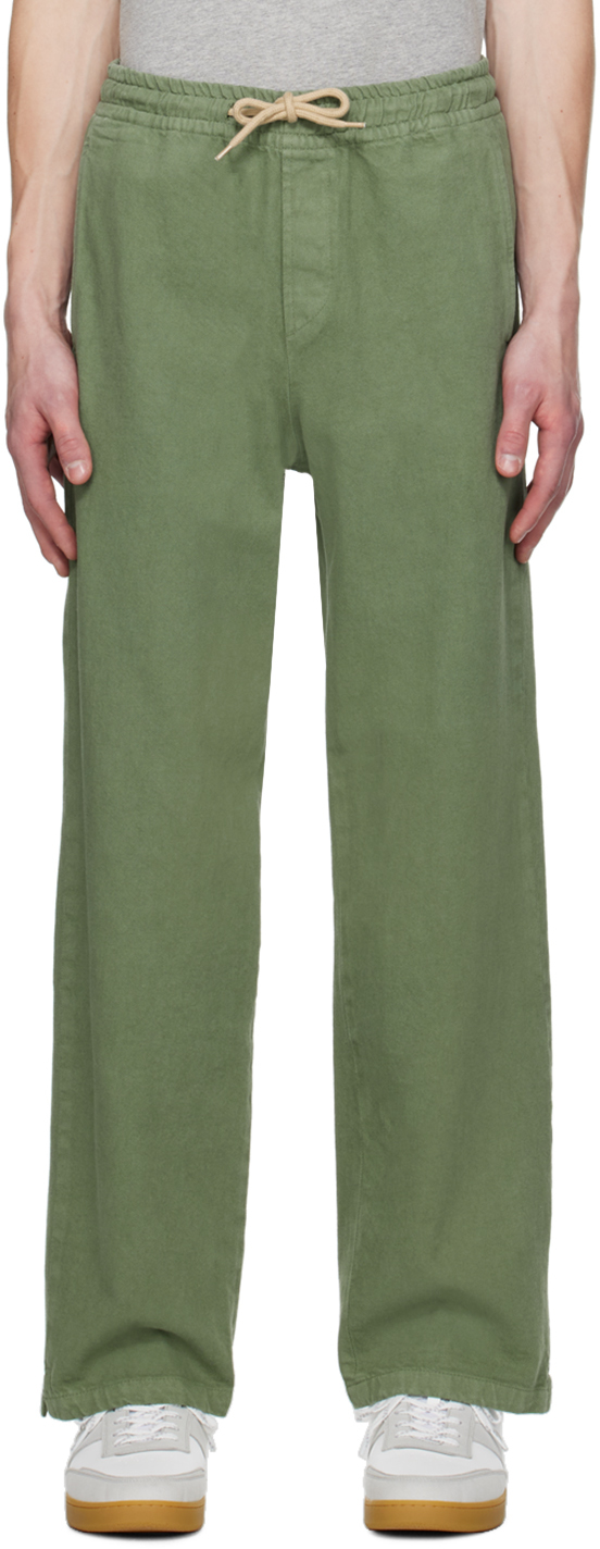 брюки laredoute брюки прямые с ремешком xs зеленый Зеленые брюки Винсент A.P.C.