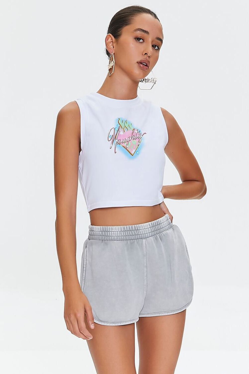 

Шорты из френч-терри с дельфиновым краем Forever 21, серый