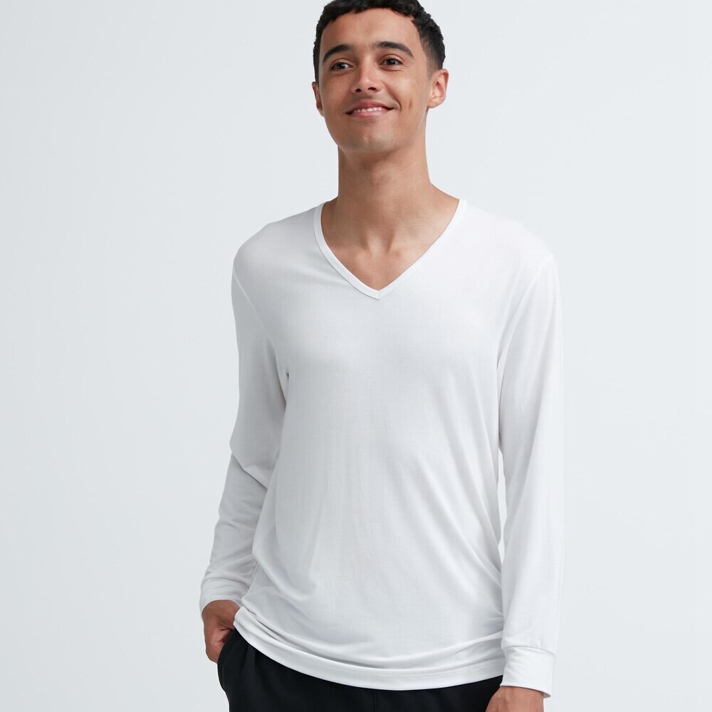 

Мужская футболка Uniqlo HEATTECH с V-образным вырезом, белый