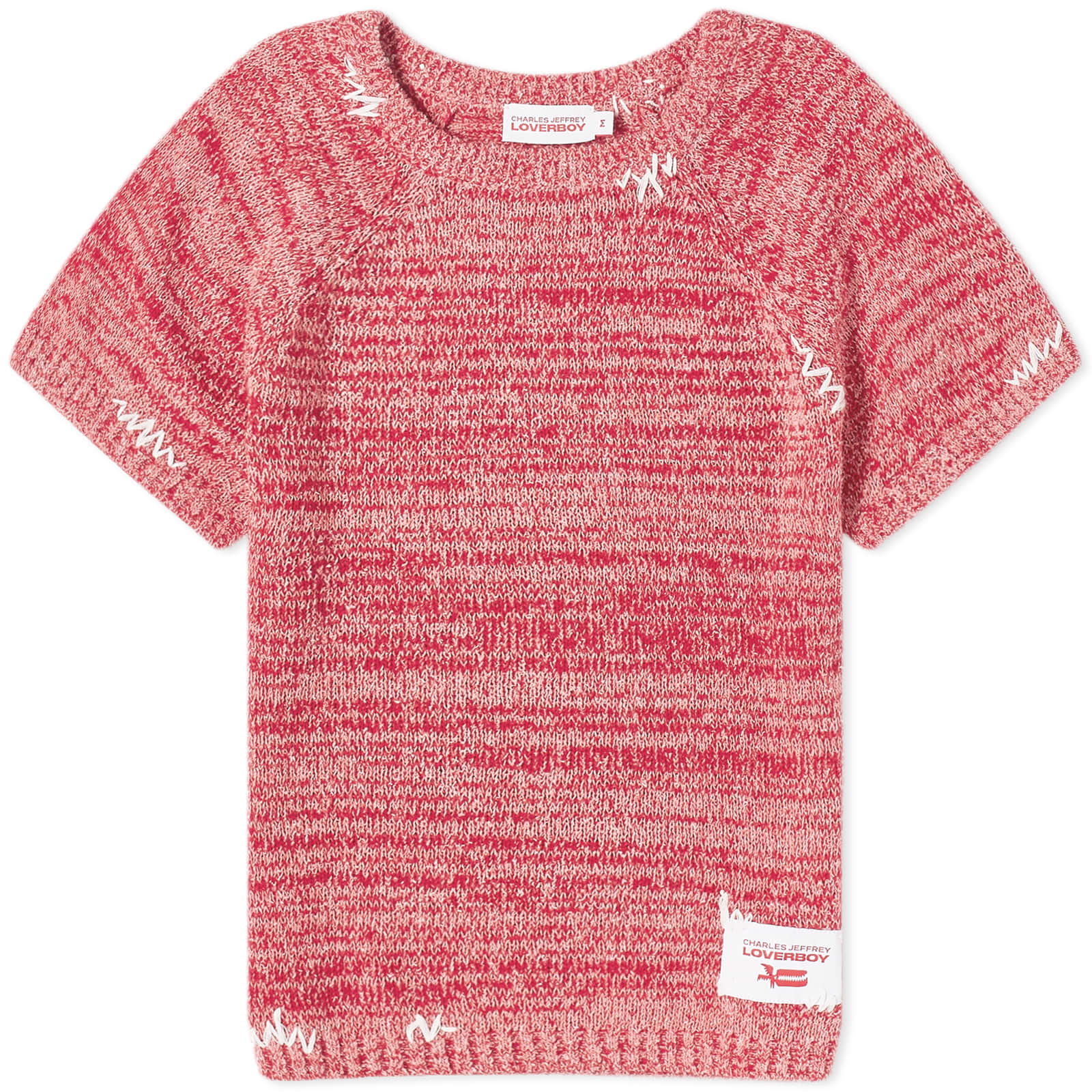 Футболка Charles Jeffrey Label Knitted Baby, цвет Red Marl