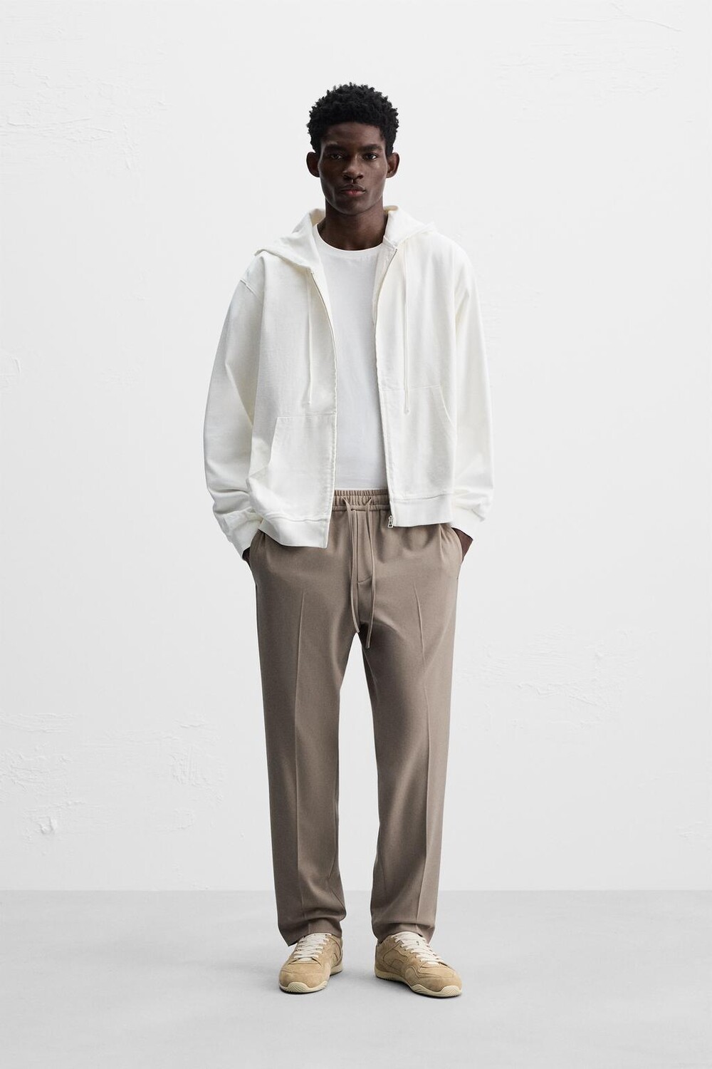 

Комфортные брюки для спортивных джоггеров ZARA, темный загар