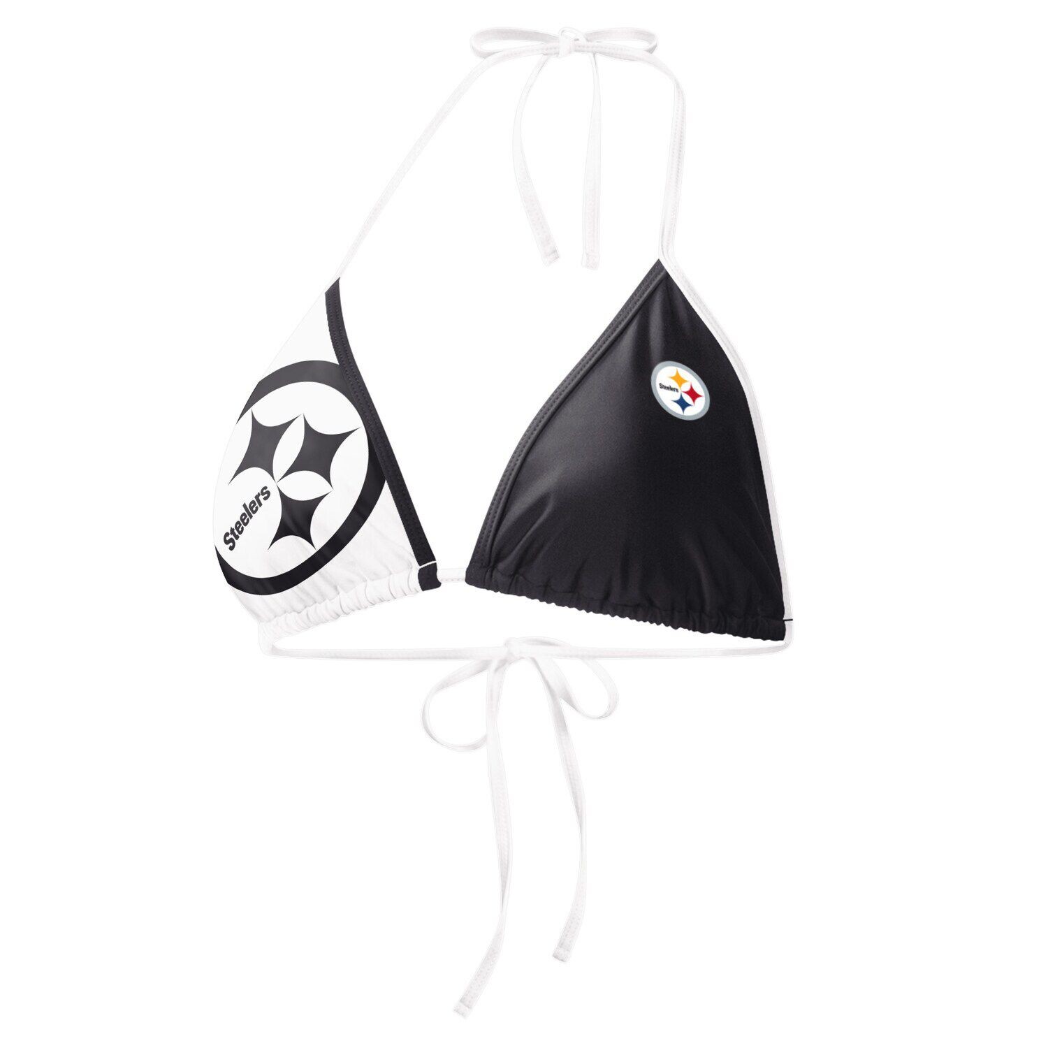 

Женский черный/белый бикини-топ G-III 4Her от Carl Banks Pittsburgh Steelers Play Action G-III