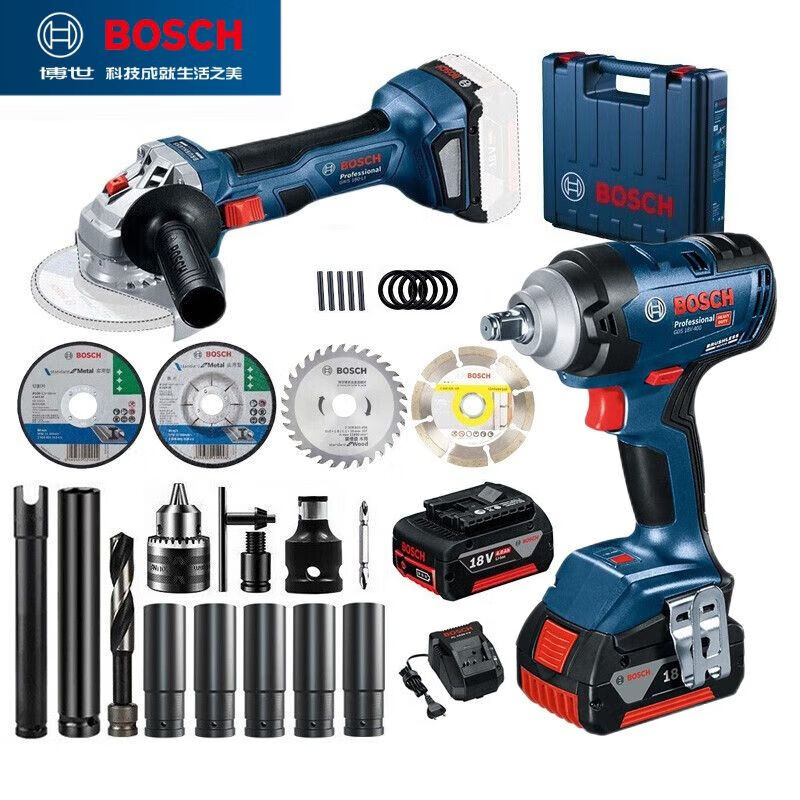 Шлифовальная машина Bosch GDS18V-400 + дрель электрическая, насадки