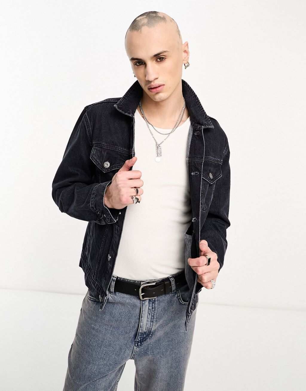 

Черная джинсовая куртка AllSaints Monza, Черный