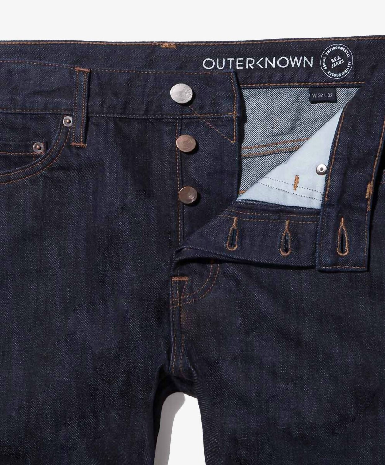 

Джинсы приталенного кроя Ambassador в цвете индиго с кромкой Outerknown