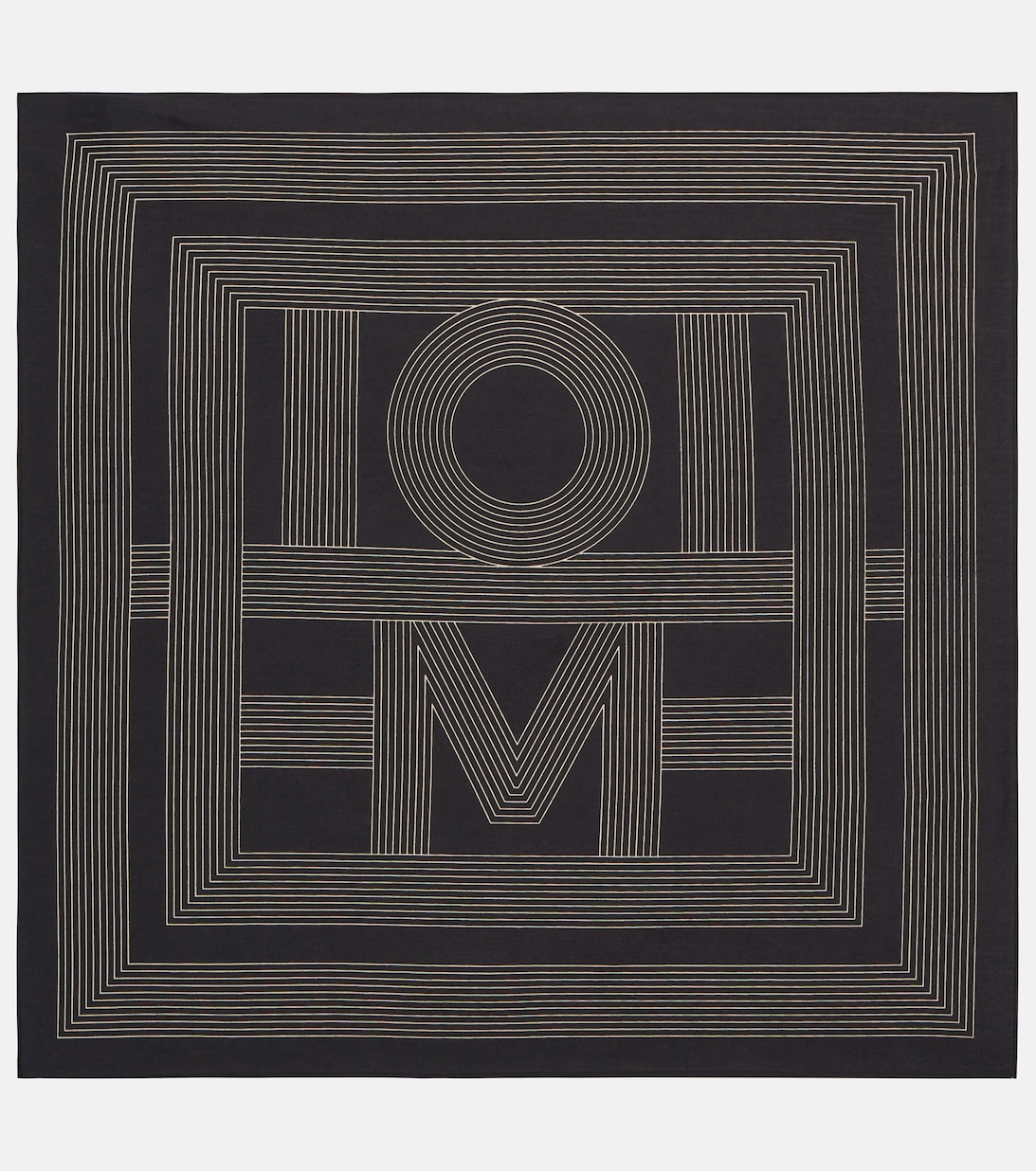 Шарф из хлопка и шелка с логотипом Toteme, черный водолазка из льна хлопка и шелка toteme коричневый