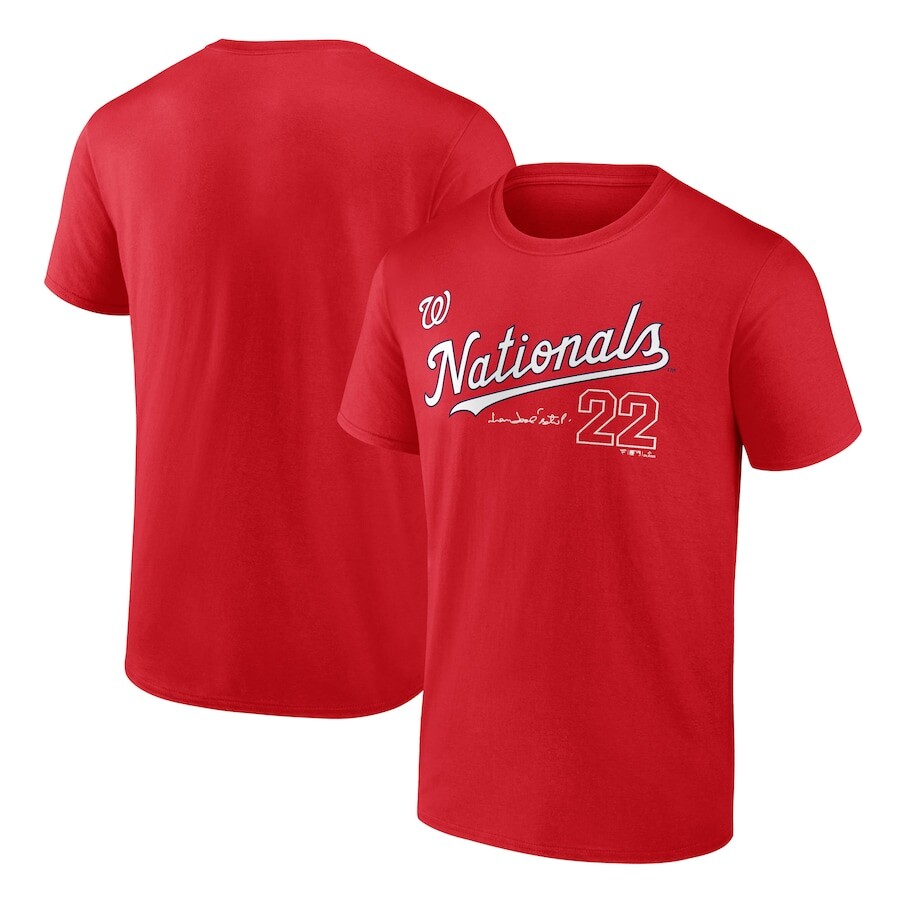 

Футболка с именем и номером Fanatics Branded Washington Nationals, красный