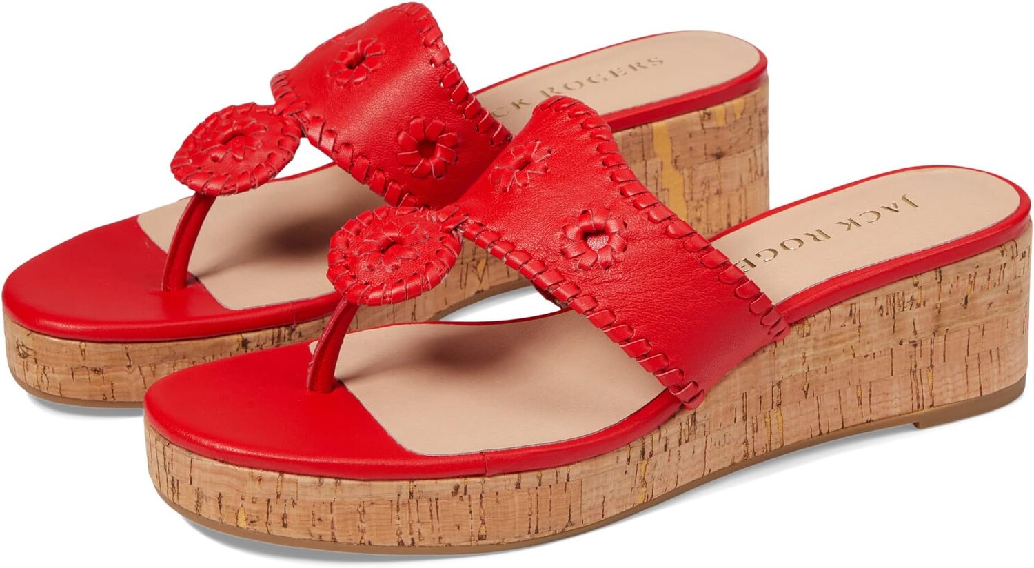 

Босоножки Jacks Mid Wedge Cork Jack Rogers, ярко-красный