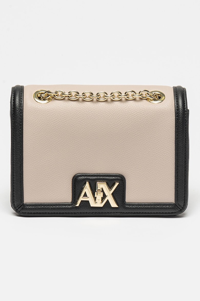 

Сумка из экокожи с металлическим логотипом Armani Exchange, черный