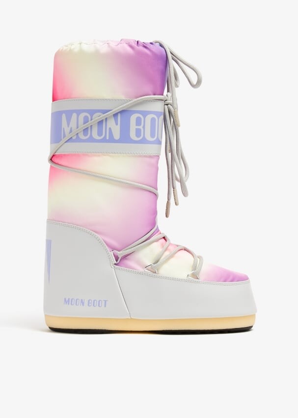 

Ботинки Moon Boot Icon Tie-Dye, розовый