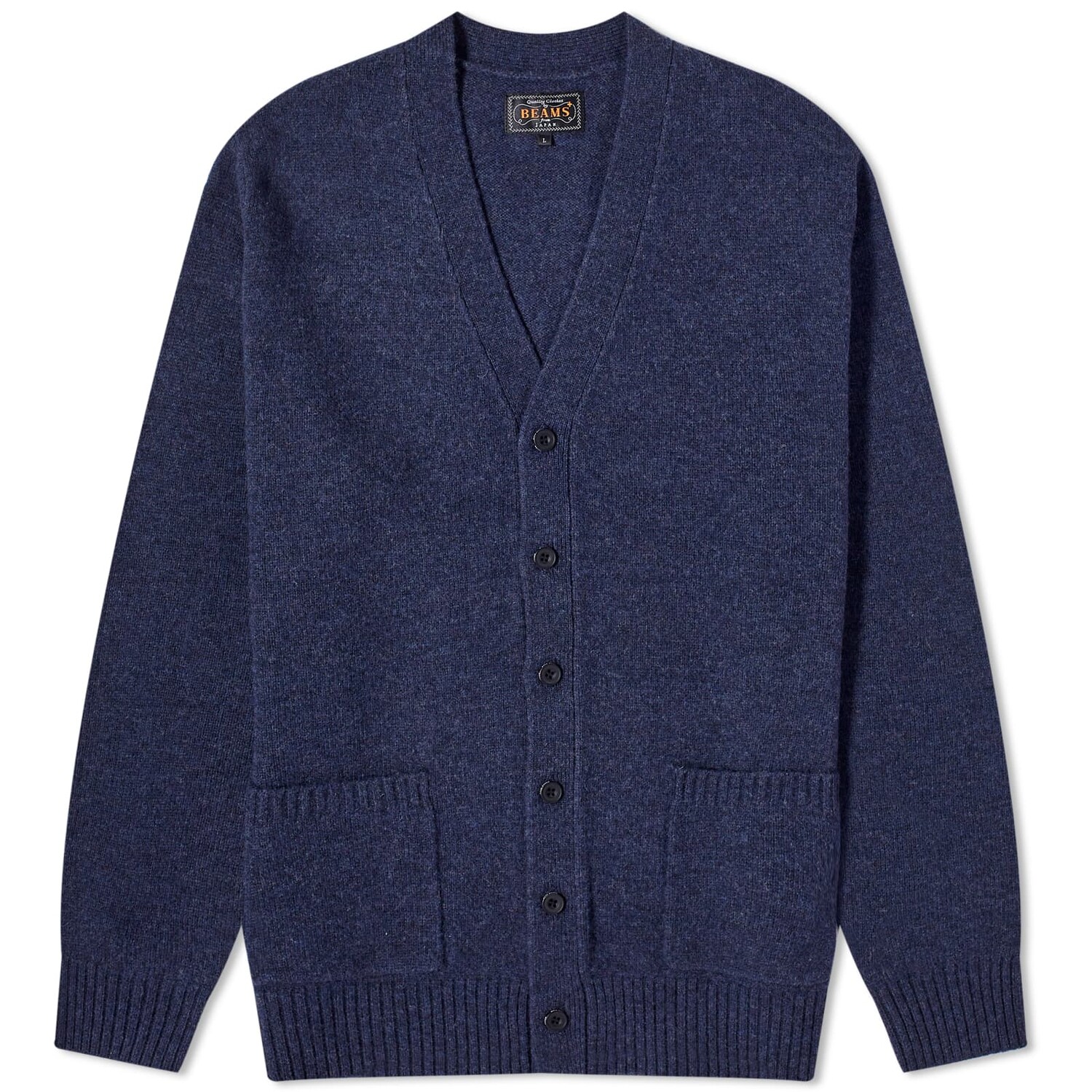 

Кардиган Beams Plus 7G Elbow Patch, темно-синий