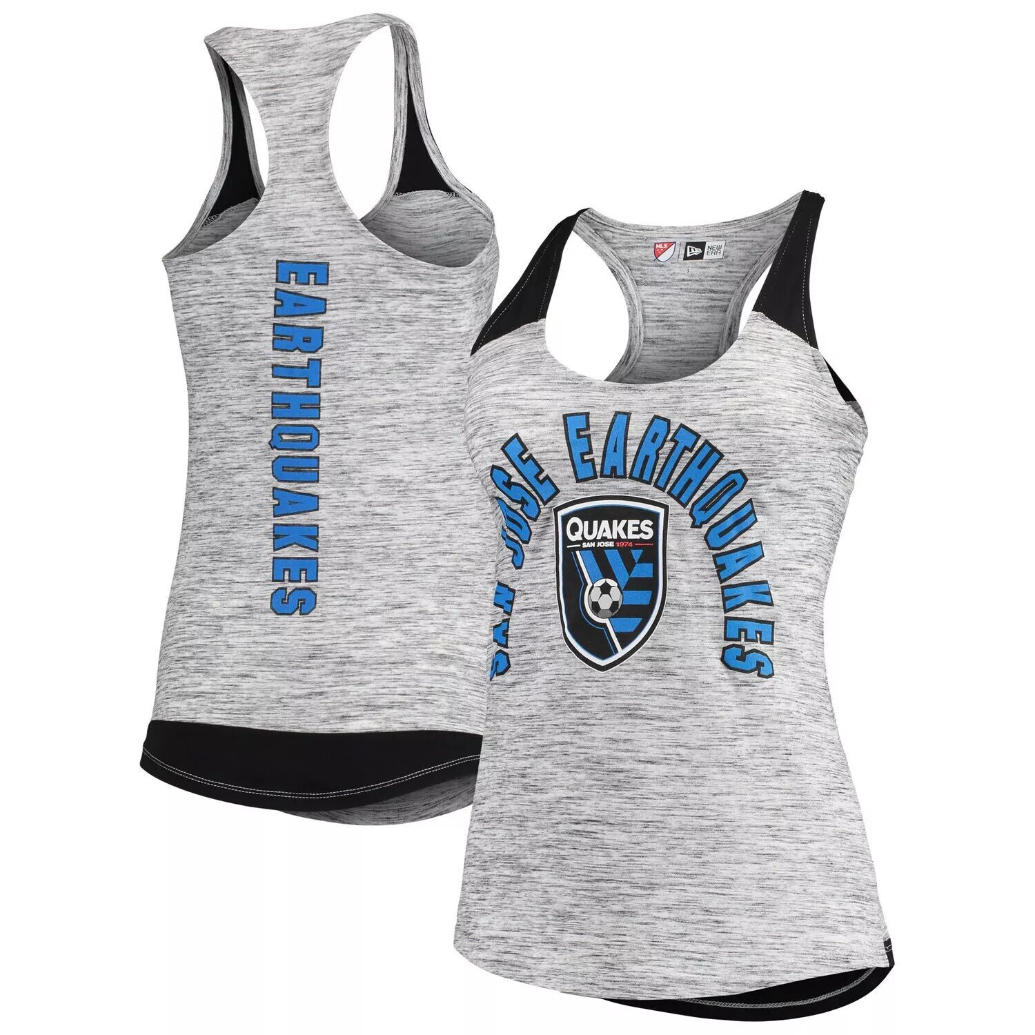 

Женская майка 5th & Ocean by New Era Black San Jose Earthquakes Space Dye с контрастными вставками Racerback New Era