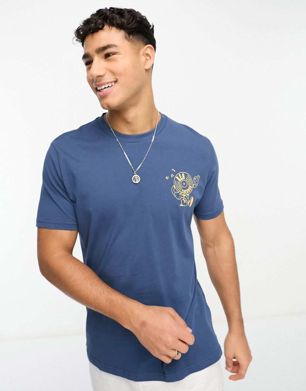 

Синяя футболка с короткими рукавами и принтом Ben Sherman, Синий