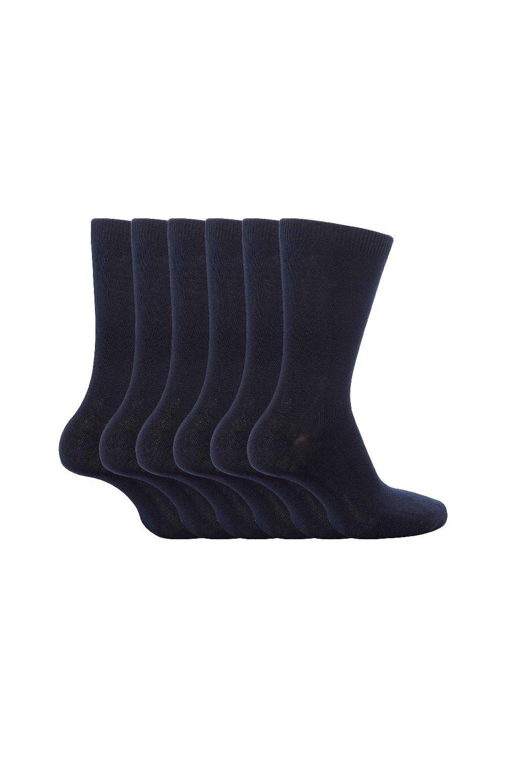 6 пар простых школьных мягких хлопковых носков Sock Snob, синий