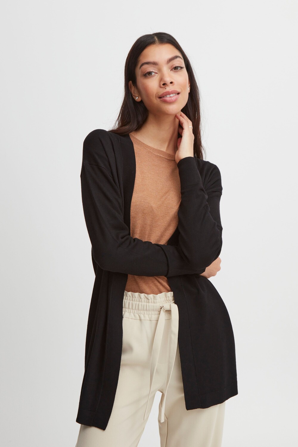 

Кардиган b.young Strickjacke BYMMPIMBAH LONG 20811925, черный