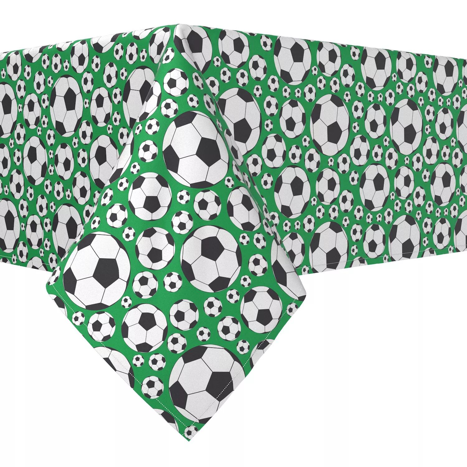 

Прямоугольная скатерть, 100 % хлопок, 52x84 дюйма, зеленые футбольные мячи