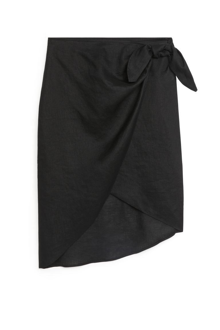 Льняная юбка Arket, черный