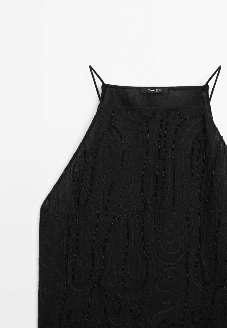 

Топ WITH EMBROIDERED Massimo Dutti, черный