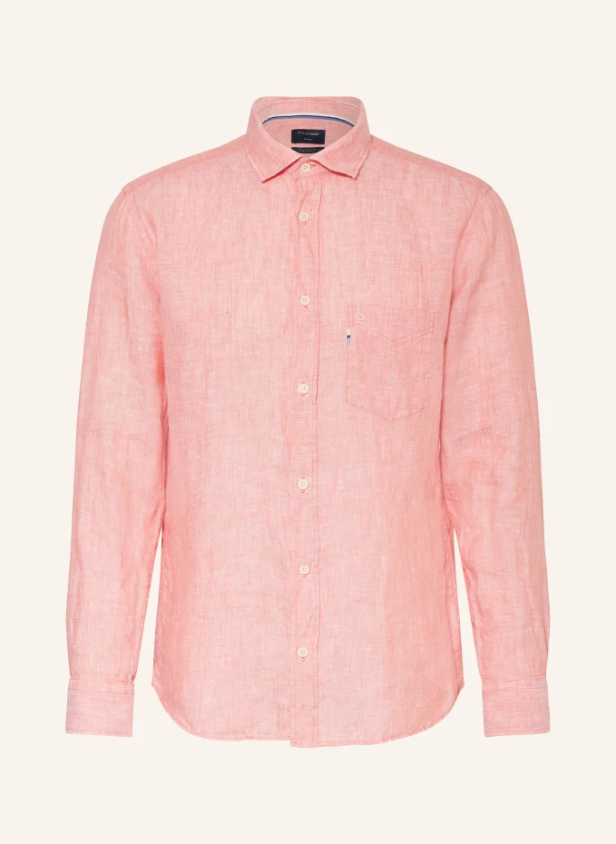 Льняная рубашка стандартного кроя Olymp, розовый