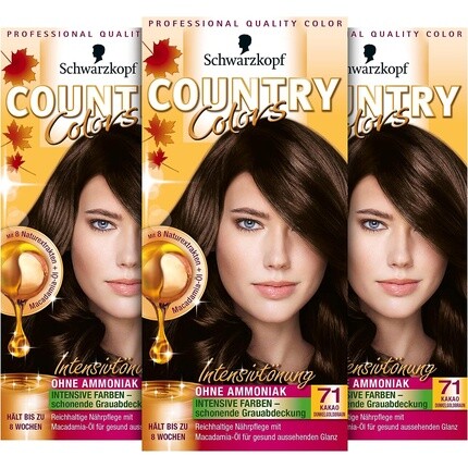

Schwarzkopf Country Colors Интенсивная краска для волос 71 Какао Темно-Золотой Коричневый 123мл