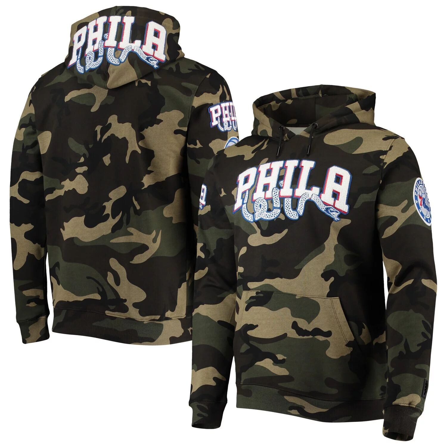 

Мужской пуловер с капюшоном Pro Standard Camo Philadelphia 76ers Team