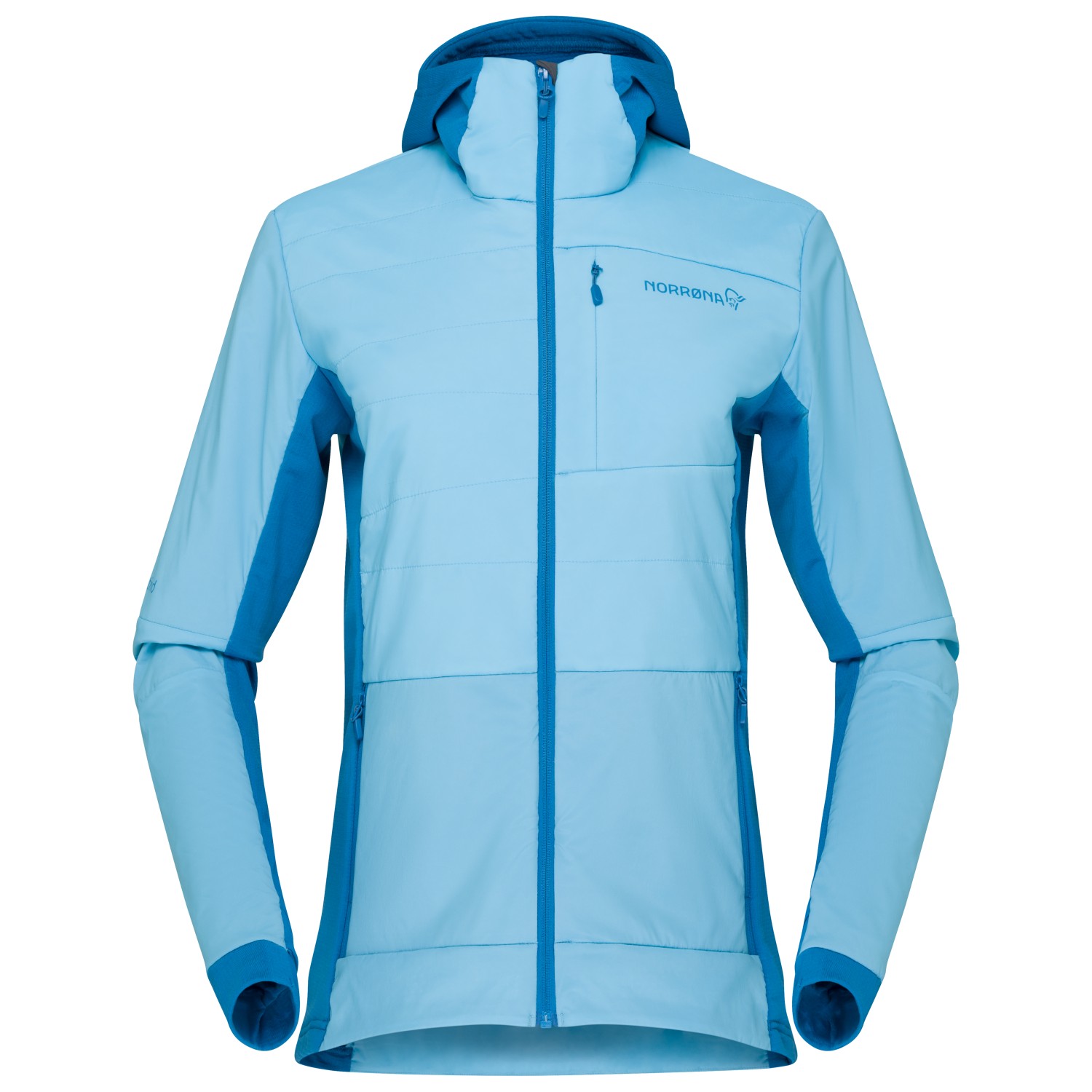 цена Куртка из синтетического волокна Norrøna Women's Falketind Alpha90 Insulated Zip Hood, цвет Aquarius/Mykonos Blue