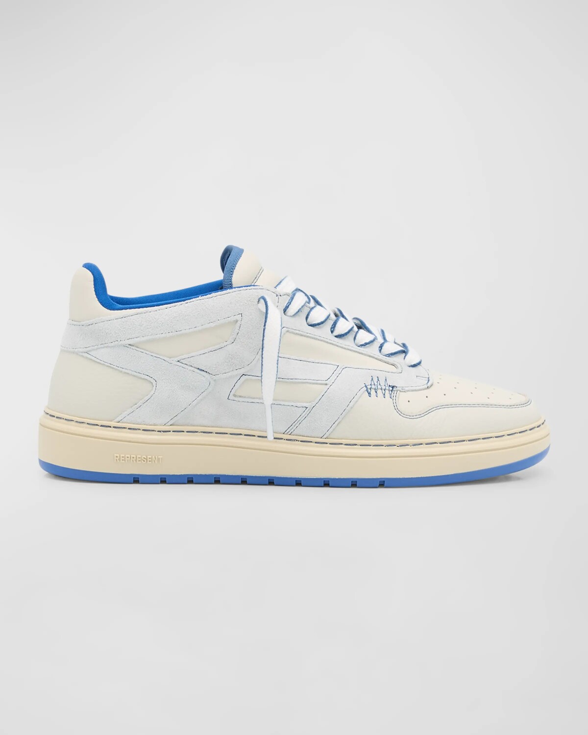 

Мужские кожаные низкие кеды Reptor REPRESENT, цвет Vintage White/Sky Blue