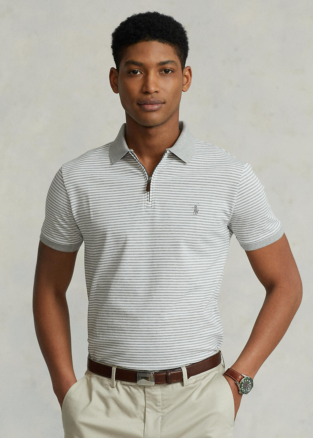 

Рубашка поло Slim Fit из эластичной сетки на заказ