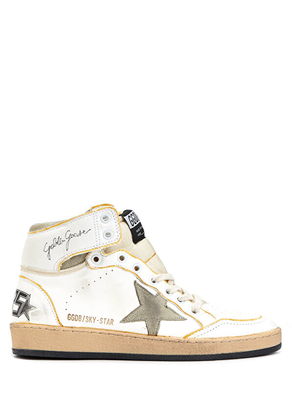 

Бежевые мужские кожаные кроссовки sky-star Golden Goose, Бежевый