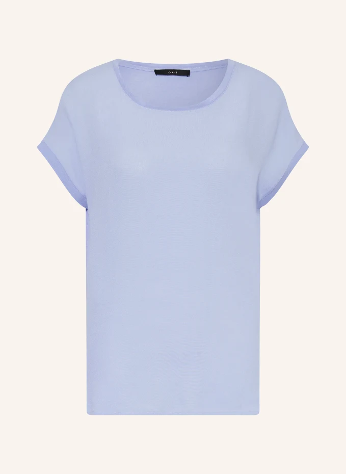 Блузка-рубашка из микса материалов Oui, синий