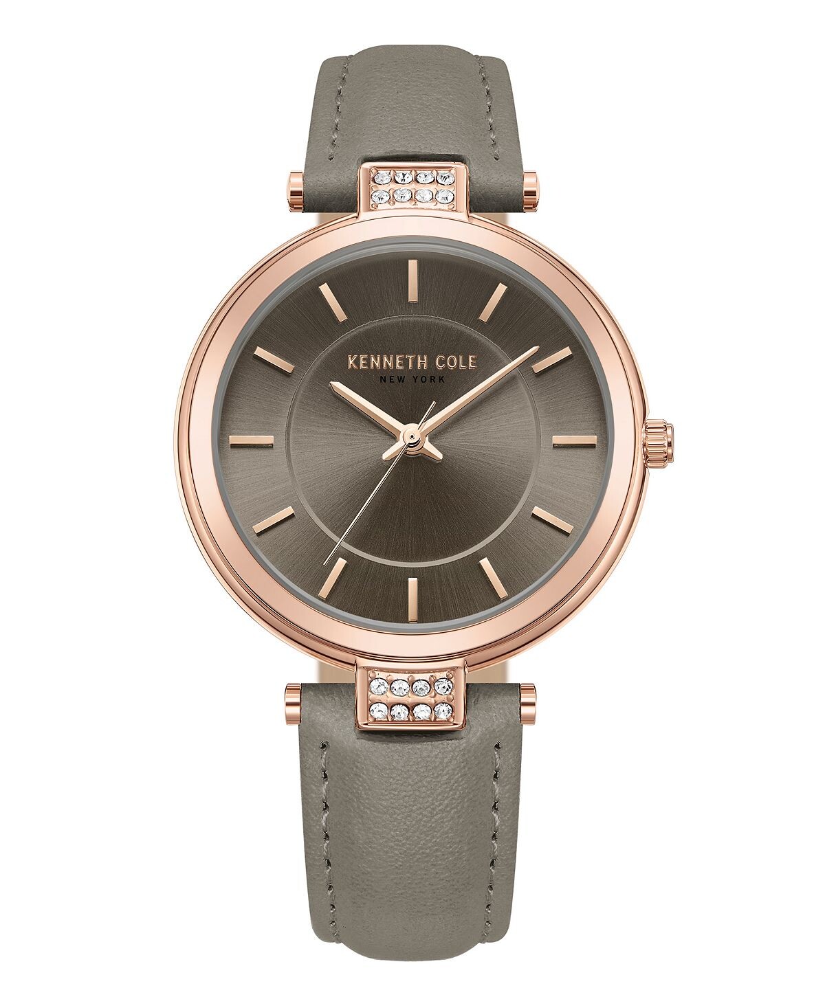 

Женские кварцевые классические серые часы из натуральной кожи 34 мм Kenneth Cole New York, серый